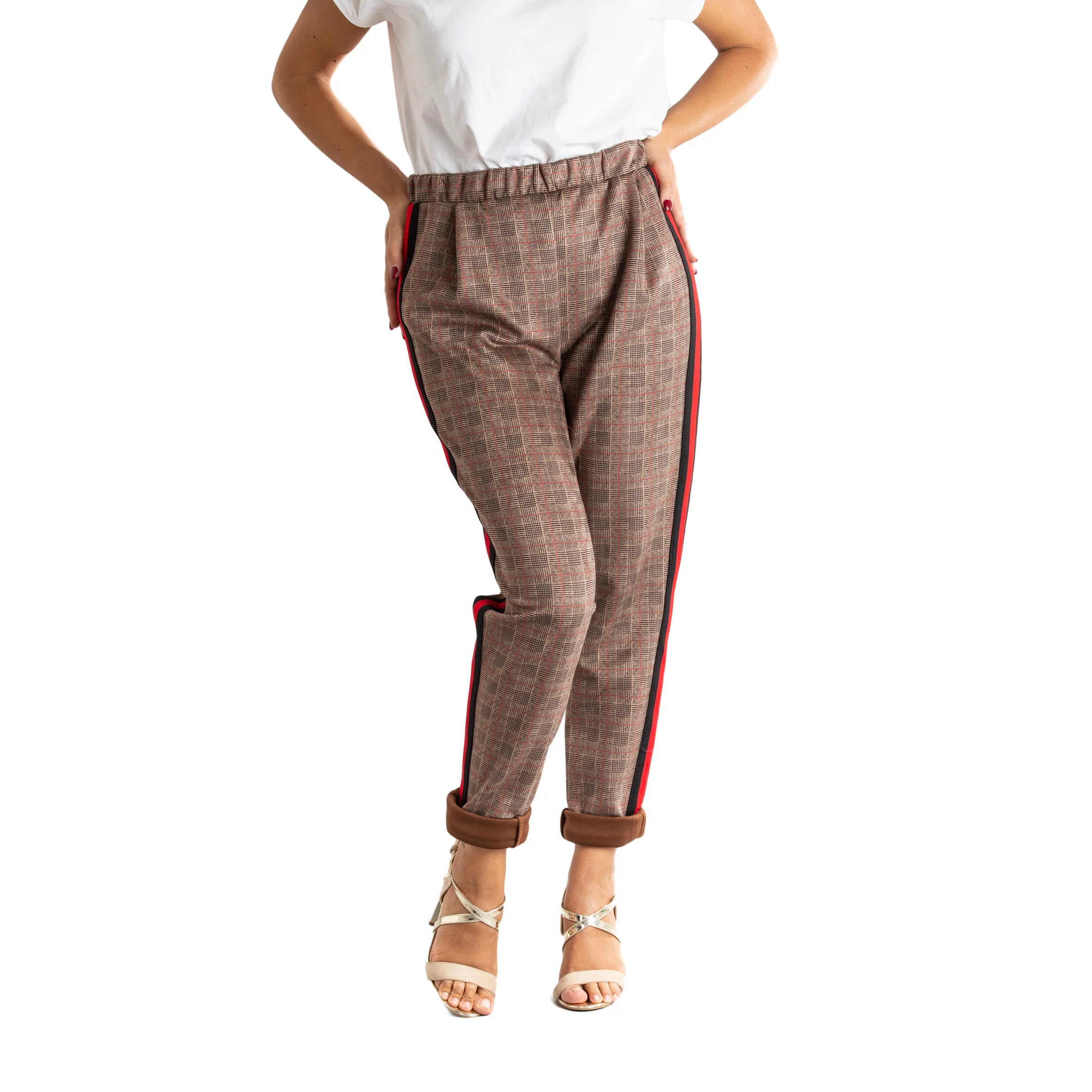 Pantalone donna confort alla caviglia con elastico in vita made in italy 1444 - immagine 3